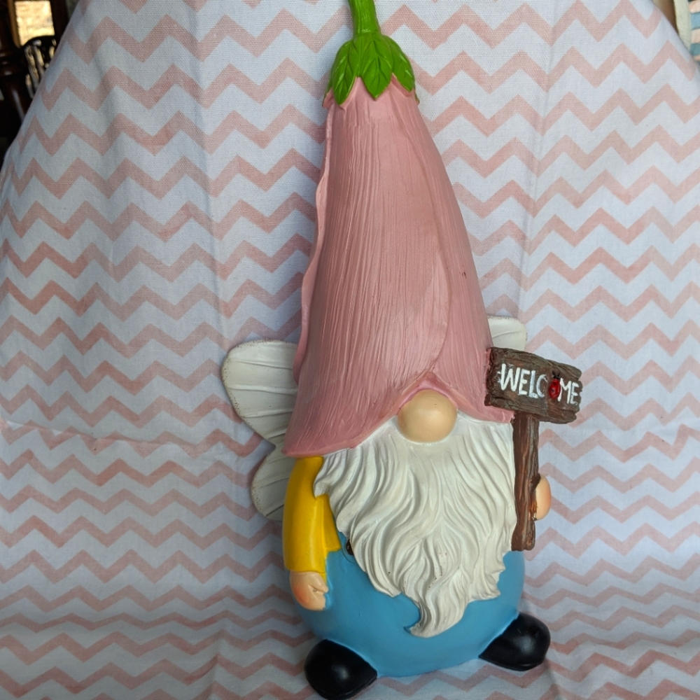 New Welcome Spring Gnome with Wings - 14 1/2"